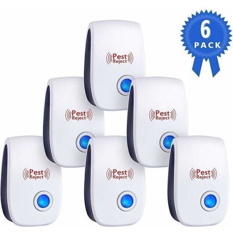 Répulsif Ultrason Souris et Rat - Prise à Double Fréquences Ultrasonique Puissantes - 6 Appareils Repulsif Ultrasons Anti Rongeur,Fouine et Loir - Protection Efficace en,de