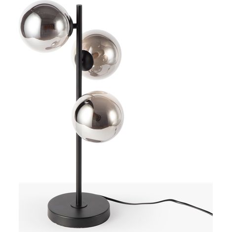 Lampe de table avec sphères en verre "COMI" - 3 x G9 - Noir