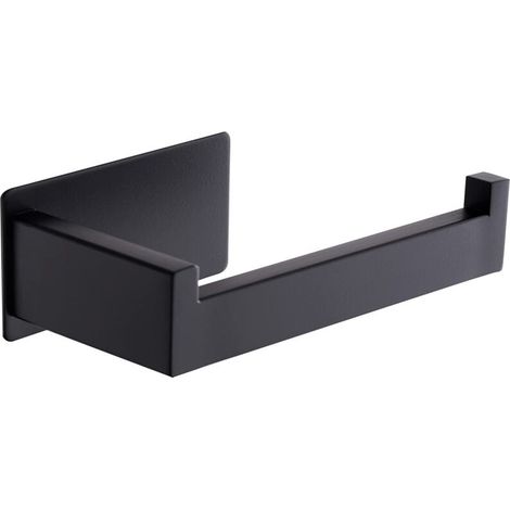 Self-adhesive toilet paper holder - No drilling in matte black stainless steel Toilet paper holder