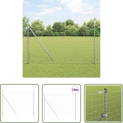 Terrassenzaun - Zaun mit Pfosten Silber 1,5 x 10 m Stahl und PVC (1/5)