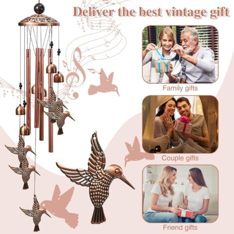 Windspiel, Retro-Vogel-Windspiel-Bastelset, DIY-Windspiel-Kits für Garten, Terrasse, Hinterhof, Heimdekoration (1/4)