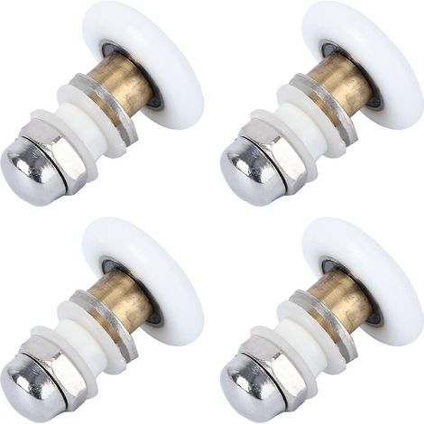 Lot de 4 roulettes de porte de douche en cuivre, galets et guides pour salle de bain, pièces de rechange pour bricolage. (1/5)