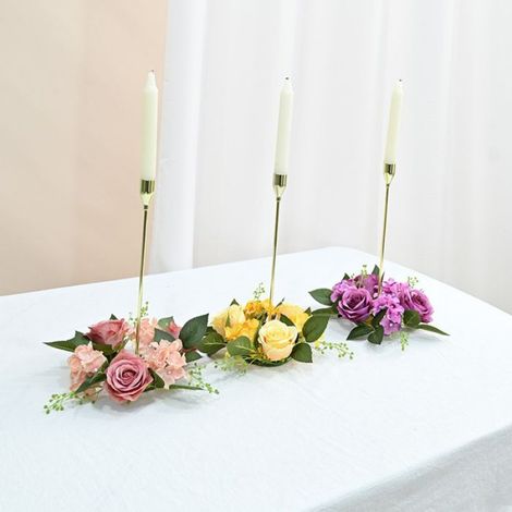 Anneau de bougie Couronne de bougies en forme de Rose, décoration de Table, décoration de noël et de mariage deco petits (1/4)