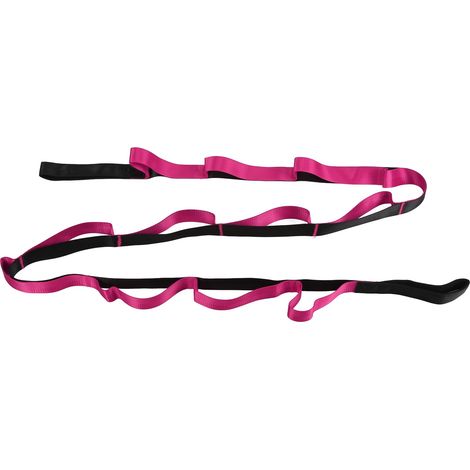 Sangle de Yoga 12 Boucles en Nylon Non Élastique pour Étirement, Pilates et Gymnastique - Violet