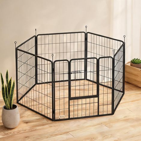 Barrière pour chien coloris gris en acier 160 x 80 x 80 cm (1/5)