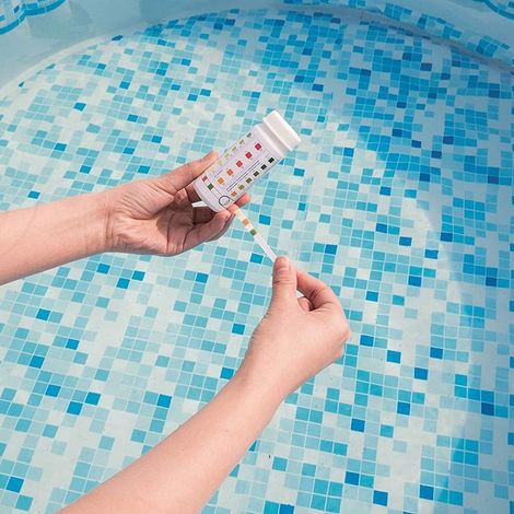 TRADE SHOP - Strisce Test Acqua Piscine Spa 3in1 50 Pz 3 Funzioni Cloro Ph E Alcalinità 58142 - (1/5)