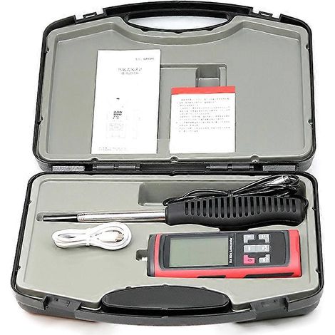 Anémomètre à fil chaud, débitmètre d'air portatif, anémomètre/volumètre/mesureur de vent rechargeable (1/5)