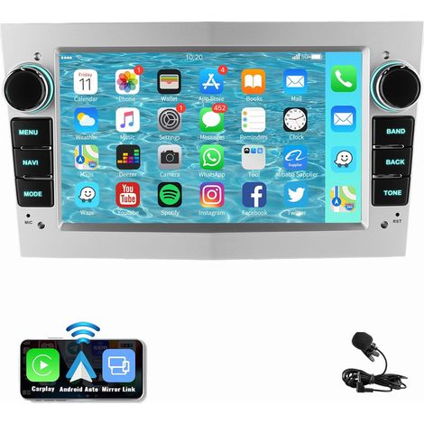 Autoradio Android 14 Apple Carplay GPS pour Opel Astra H Corsa C D Meriva Zafira B Blanc 2+64G