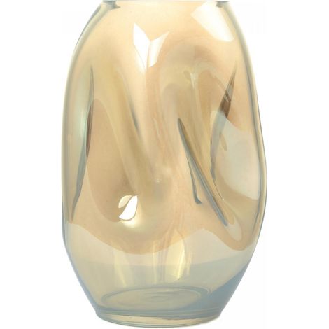 Vase soufflé à la bouche en verre AQUA7 15x15 ambre (1/2)