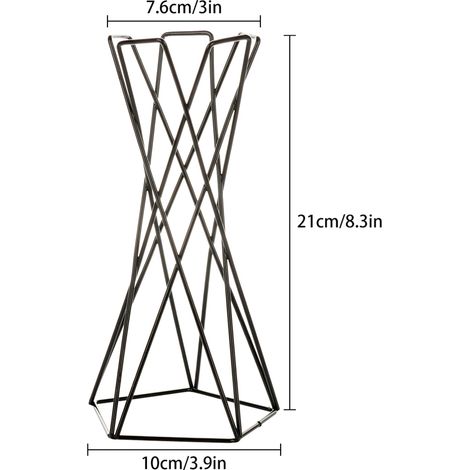 Porte-Plant en Fer Noir "Torch" Pentagonal — Hauteur 21 cm, Diamètre Sommet 7 cm, Base 10 cm, Sans Plante Inclus (1/5)