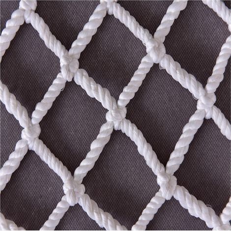 Sicherheitsnetz für Geländer, weißes Seilnetz, Auffangnetz, erweiterbarer Schutz für Treppen, Balkone, Aktivitäten im Freien, individuell anpassbar (7x8m) (1/5)