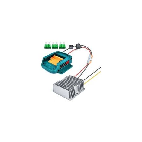 Geeignet für Makita 18V auf 12V DC Abwärtsregler-Adapter BL1860/15A 180W-Crezuo