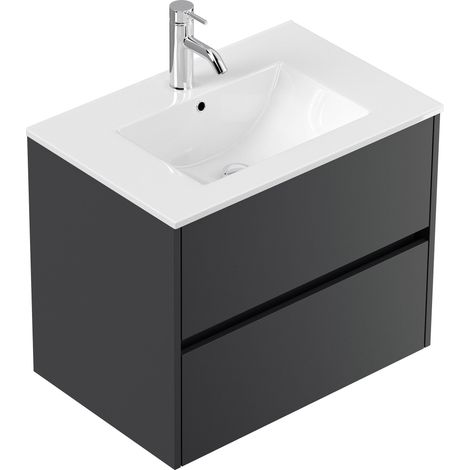 Badmöbel Taifun und Waschtisch 70 cm 2 Greifraum SoftClose Auszüge Grafit
