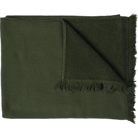 Maxi drap de bain 100 x 160 cm en coton bio double face fouta et éponge - PANGIVO
