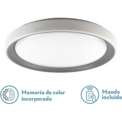 FAB 146195228 plafonnier Luanda 72W 3000-4000-6000k Gris Rouge 7x49,5d 7200lm Reg.intens. Télécommande C/mémoire (1/5)
