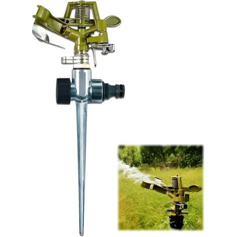 Impulsregner, 20-360° Metall-Impulsregner, Rasenregner, 360° drehbarer Gartenregner, automatischer Bewässerungsregner für Pflanzen, Blumen und Gemüse (1/5)