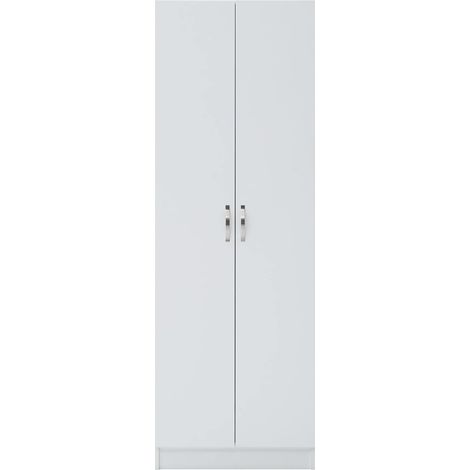 2 Door Wardrobe White Or Grey Modern Bedroom Storage Unit - White (1/5)