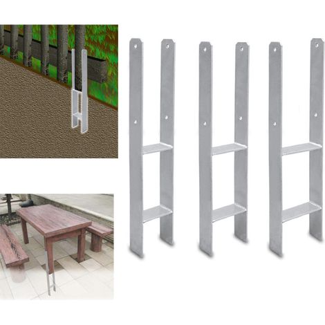 Randaco 6X H-Anchor Post Support Carport Post Anchor zincato a caldo durevole 91MM (1/5)
