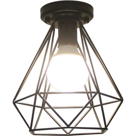 Plafonnier - Plafonnier noir diamant double ligne - sans ampoule (1/5)
