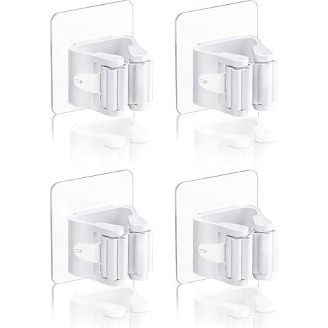 4 soportes de pared para escobas – no requieren taladrar – para cocina/baño/jardín/garaje (1/5)