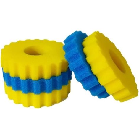 Filtro para estanques, Espuma para filtro de estanques, Apto para CPF/CPA10000-2 espumas azules + 3 espumas amarillas, 25,5 x 25,5 x 5 cm (1/5)