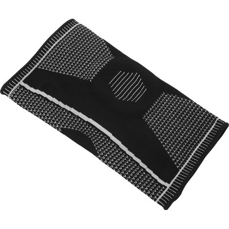 Kniebandage aus gestricktem Nylon mit Silikonpolster für Laufen und andere Sportarten, schwarz, Größe S (1/4)