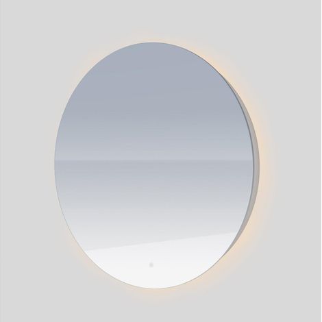 FugaFlow Eccelente Arredo miroir de salle de bain ovale 60x80cm avec éclairage indirect à led avec chauffage du miroir et interrupteur tactile