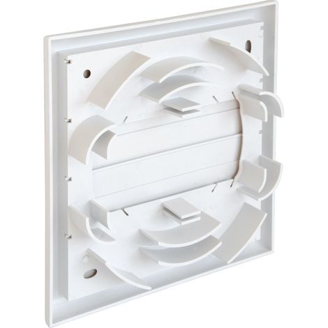 Grille en applique 180 x 180 mm avec volets fixes et adaptateur universel pour tubes : Ø100/125 - 120x60 - 150x70 - First Plast (1/5)