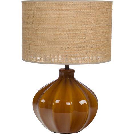 Amadeus - Lampe Clémence jaune abat jour raban