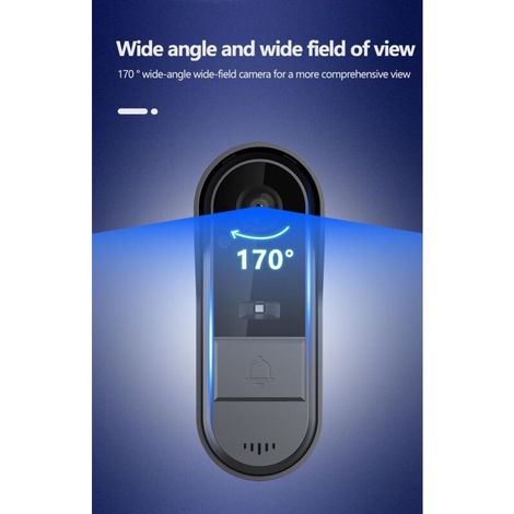 Aiperq – Videocitofono wireless HD con audio bidirezionale – Angolo di visione di 170° – Schermo da 4,3 pollici – Impermeabile IP65 – Portata di 80 m – IPX65 (1/3)