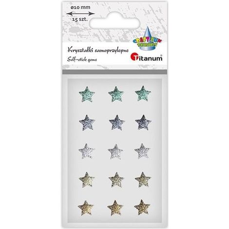 Étoiles en cristal autocollantes 10x10mm, lot de 15
