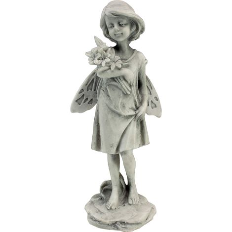 Design Toscano SH9403611 Statuetta Fata del Giardino di Rose con Fiori, Multicolore, 7.5x10x24 cm (1/3)