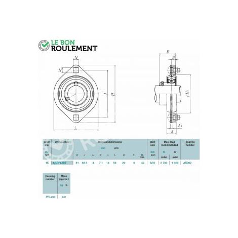 Palier tole M-ASPFL202-NTN