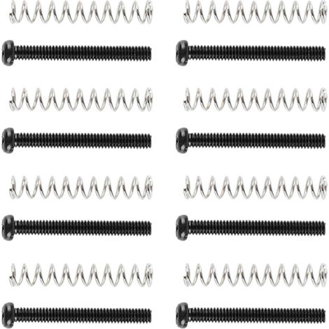 Kit de 8 micros de guitare avec vis, ressorts, fer, vis et ressorts de fixation du cadre de micro humbucker (noir) (1/5)