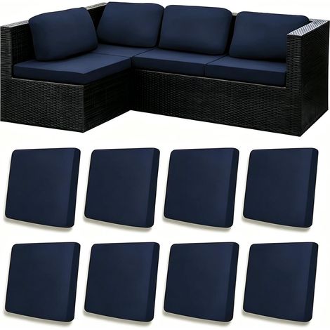 Lot de 8 housses de coussin d'extérieur - Housses de canapé - Housses de coussin de siège d'extérieur - Housses de coussin extensibles pour meubles de salon - Lavables - Imperméables (1/5)