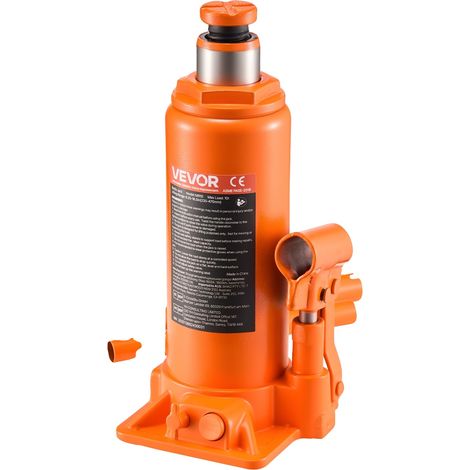 Gato hidráulico VEVOR, 10 toneladas, 235-470 mm, cilindro de alta resistencia para reparación de automóviles, SUV y furgonetas, color naranja. (1/2)