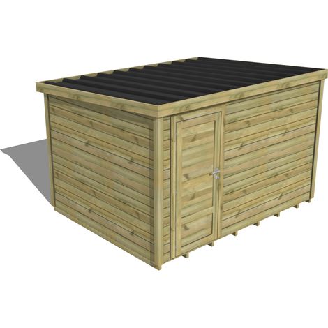 ABRI DE JARDIN bois traité 27mm, Essentiel, 3,4x2,6m, 9m2, Plancher