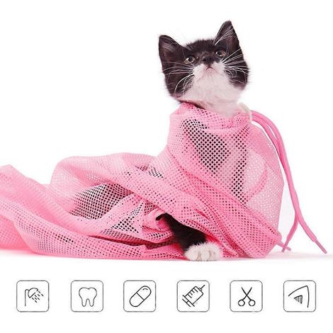 Sac de bain ajustable pour chat, sac de toilettage pour chien, sac de douche anti-morsure pour chat (1/4)