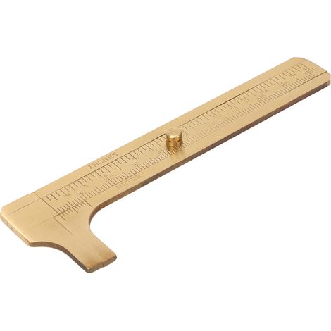 Pied à coulisse Vernier en laiton à double échelle, haute précision, échelle transparente, mini pied à coulisse de poche portable pour les travaux manuels, 0-3,9 pouces (1/5)