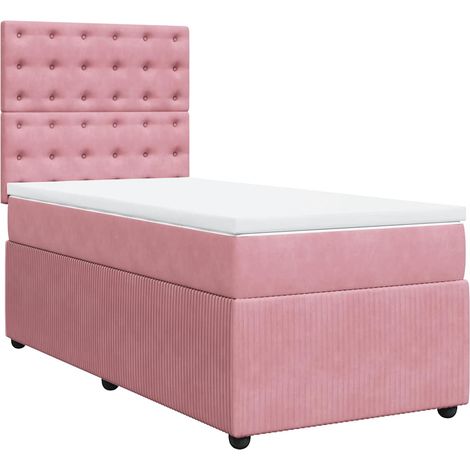 Maison Exclusive - Boxspringbett mit Matratze Rosa 90x190 cm Samt