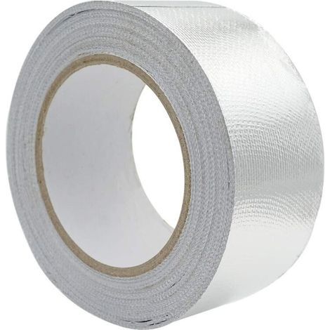 Pair CSPARKV Ruban adhésif aluminium Bande d'étanchéité 48mm par 10m renforcé avec un tissu en maille de verre pour ventilations, Résistance à la température -30120°C, Argent (1/4)