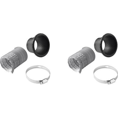Compatible avec 2 kits de collecteur d'admission turbo pour pare-chocs avant de voiture, kits de collecteur d'admission turbo style fibre de carbone (1/5)