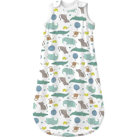 Gigoteuse pour bébé - pour l'été - Printemps - Animal Dessin animé - Lavable - 1.0 tog pour bébé - Gigoteuse sans Manches (Paradis des Animaux, 0-6 Mois) (1/5)