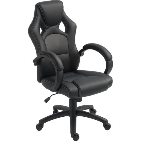 Vinsetto Racing Gaming Chair Swivel Home Office Gamer Chair with Wheels Grey (1/5)