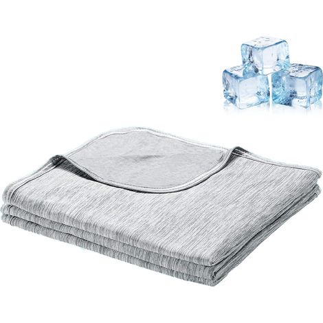 Manta refrescante de 150x200 cm, ideal para camas, sofás y viajes (gris). (1/5)