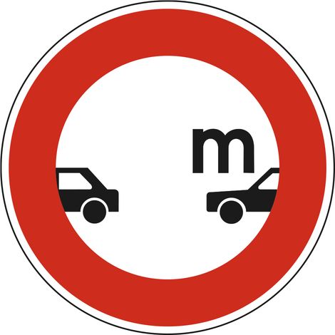 Panneau Interdiction de Circuler sans Maintenir un Intervalle de [Distance Personnalisable] B17 – 450 mm – Signalisation Ronde Sécurité Routière – Modèle Ecolign – Aluminium Rétro-réfléchissant NF (1/5)