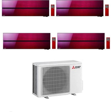 Mitsubishi Climatiseur Quadri Split Kirigamine MSZ-LN Rouge 9+9+12+12 avec MXZ-4F72VF3 Inverter R-32 Wi-Fi Classe A++