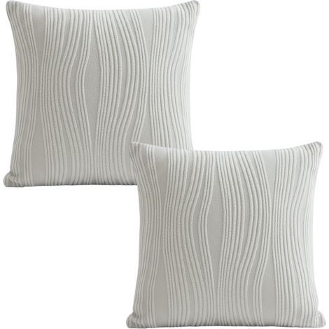 2 Housses de Coussin 45x45 cm, Housse Coussin en Polyester Court Doux avec Fermeture Éclair, Housse Décorative Carrée pour Canapé, Salon, Chambre - sans Rembourrage (1/5)