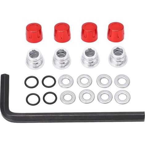 Jeu de 4 écrous de moyeu en alliage d'aluminium démontables pour voiture télécommandée 1/10, compatible avec moyeu 1,9 pouce, couleur rouge.