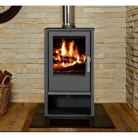 V05 – Poêle à bois 7,6 kW – Classe énergétique A+ – Rendement 80,54 % – Sortie des fumées Ø150 mm – Pour espaces de petite à moyenne taille (1/3)